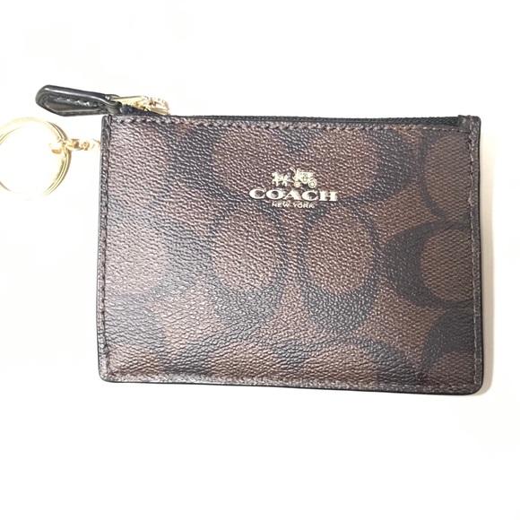 Coach Handbags - Coach signature mini ID case canvas pouch wallet